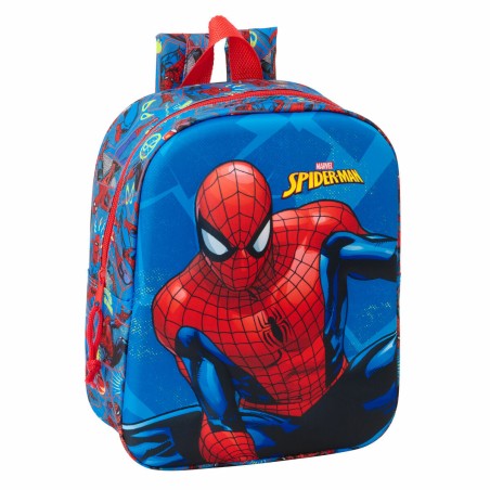 Zaino Scuola Spider-Man Rosso Blu Marino 22 x 27 x 10 cm
