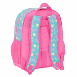Zaino Scuola Gabby's Dollhouse Confetti Rosa Turchese 32 x 38 x 12 cm