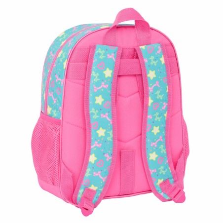 Zaino Scuola Gabby's Dollhouse Confetti Rosa Turchese 32 x 38 x 12 cm