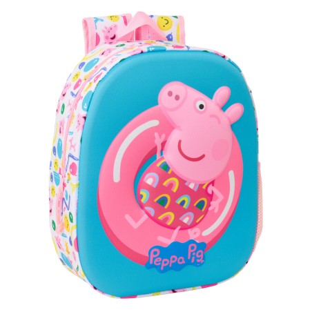 Zaino Scuola Peppa Pig Azzurro Bianco Rosa 27 x 33 x 10 cm