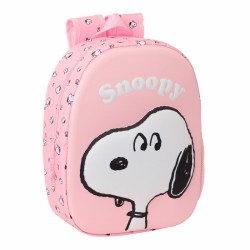 Zaino Scuola Snoopy Rosa 27 x 33 x 10 cm