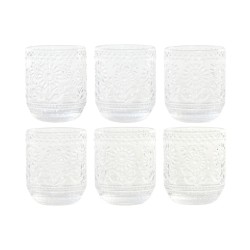 Set di Bicchieri Home ESPRIT Trasparente Cristallo Con rilievo 360 ml (6 Unità)