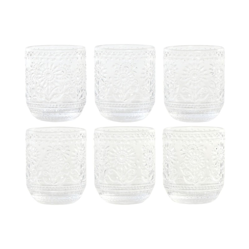 Set di Bicchieri Home ESPRIT Trasparente Cristallo Con rilievo 360 ml (6 Unità)