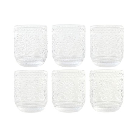 Set di Bicchieri Home ESPRIT Trasparente Cristallo Con rilievo 360 ml (6 Unità)