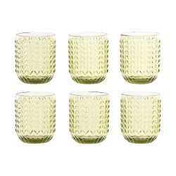 Set di Bicchieri Home ESPRIT Verde Cristallo Con rilievo 275 ml (6 Unità)