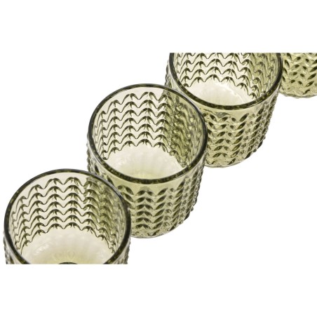 Set di Bicchieri Home ESPRIT Verde Cristallo Con rilievo 275 ml (6 Unità)