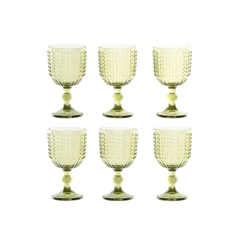 Set di Bicchieri Home ESPRIT Verde Cristallo 380 ml (6 Unità)