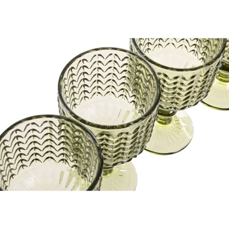 Set di Bicchieri Home ESPRIT Verde Cristallo 380 ml (6 Unità)