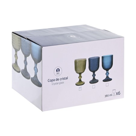 Set di Bicchieri Home ESPRIT Verde Cristallo 380 ml (6 Unità)