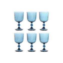 Set di Bicchieri Home ESPRIT Azzurro Cristallo 380 ml (6 Unità)