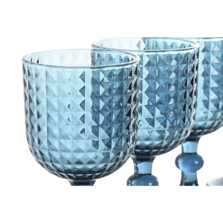 Set di Bicchieri Home ESPRIT Azzurro Cristallo 380 ml (6 Unità)