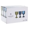 Set di Bicchieri Home ESPRIT Azzurro Cristallo 380 ml (6 Unità)
