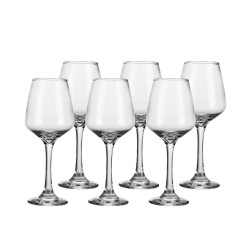 Set di calici da vino Home ESPRIT Trasparente Cristallo 360 ml (6 Unità)