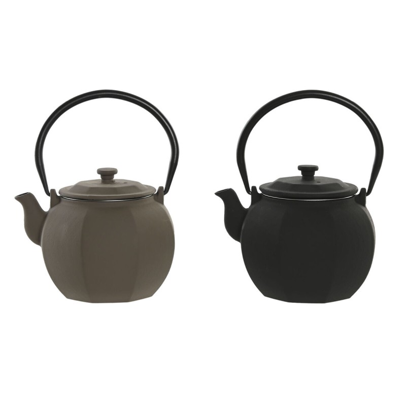 Teiera Home ESPRIT Nero Beige Acciaio inossidabile Ferro 780 ml (2 Unità) Teiera Home ESPRIT Nero Beige Acciaio inossidabile Ferro 780 ml (2 Unità)