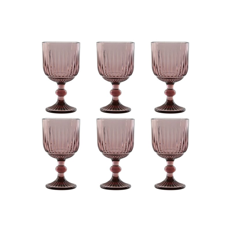 Set di Bicchieri Home ESPRIT Rosa Cristallo 380 ml (6 Unità) Set di Bicchieri Home ESPRIT Rosa Cristallo 380 ml (6 Unità)