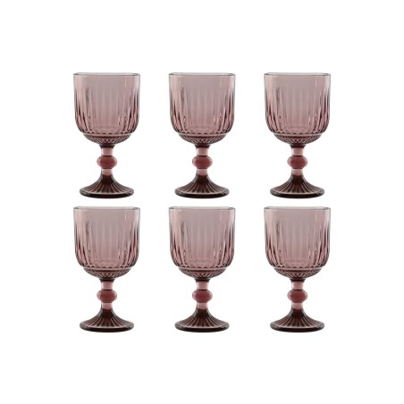 Set di Bicchieri Home ESPRIT Rosa Cristallo 380 ml (6 Unità)