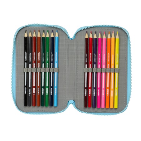 Plumier Triplo Bluey Blu cielo 12,5 x 19,5 x 5,5 cm 36 Pezzi