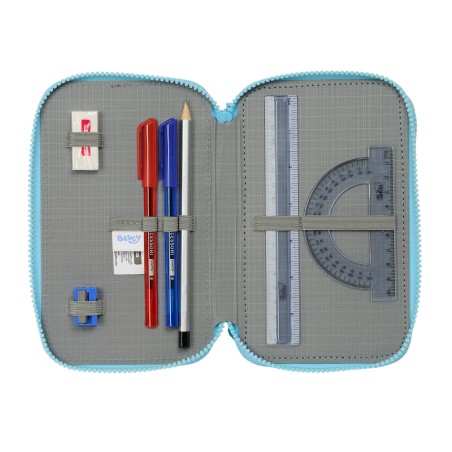 Plumier Triplo Bluey Blu cielo 12,5 x 19,5 x 5,5 cm 36 Pezzi