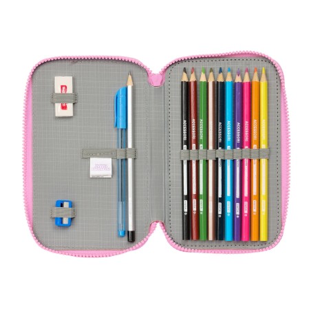 Astuccio Doppio Gabby's Dollhouse Party Rosa 12.5 x 19.5 x 4 cm 28 Pezzi