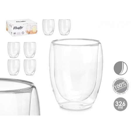 Bicchiere di acqua Vivalto OCT-DG2061 Trasparente Vetro Borosilicato 326 ml (6 Unità)