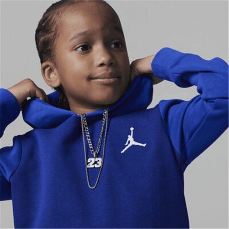 Completo Sportivo per Bambini Jordan Mj Essentials Flc Po Set Azzurro 2 Pezzi