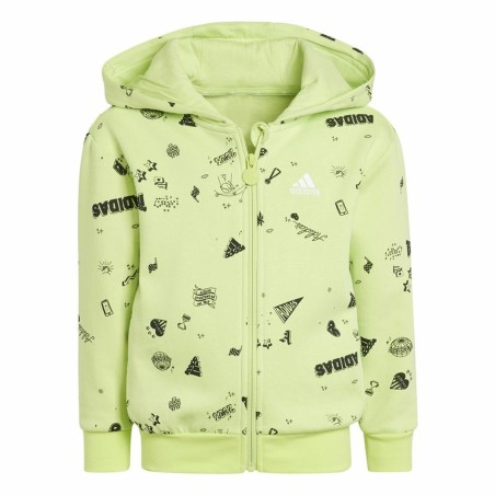 Tuta da Bambini Adidas Lk Bluv Q3 Verde 2 Pezzi