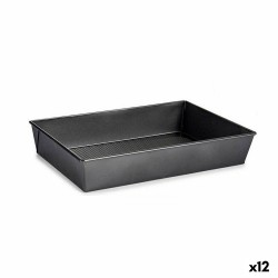 Stampo Rettangolare Kinvara CK31470 Grigio scuro Metallo Acciaio al carbonio 24 x 6,5 x 36,5 cm (12 Unità)