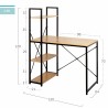 Scrivania con scaffale Max Home Acciaio Melammina Truciolare 120 x 12 x 64 cm