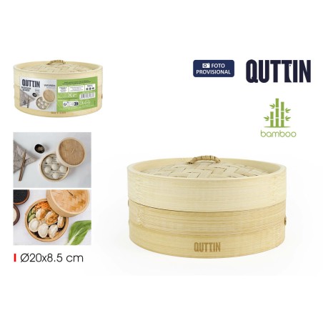 Vaporiera Quttin Bambù 20 x 8,5 cm (12 Unità)