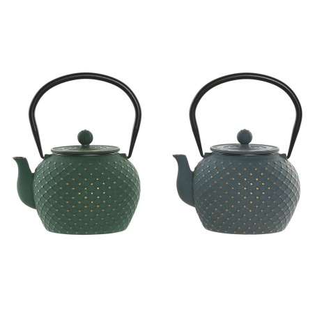 Teiera Home ESPRIT Azzurro Verde Acciaio inossidabile Ferro 1 L (2 Unità)