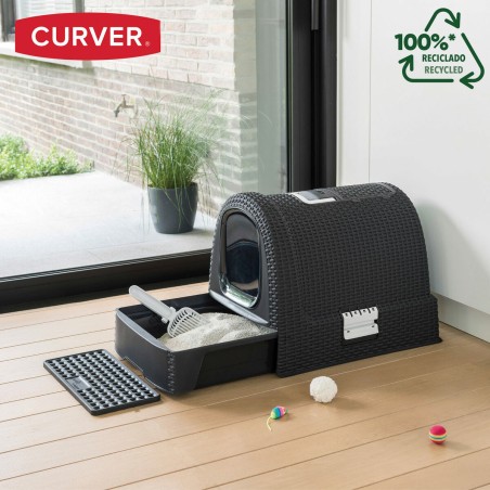 Lettiera per Gatti Curver Antracite 51 x 38,5 x 39,5 cm Plastica (Plastica)
