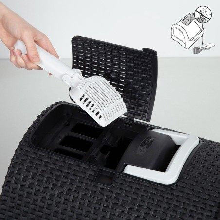 Lettiera per Gatti Curver Antracite 51 x 38,5 x 39,5 cm Plastica (Plastica)