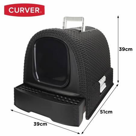 Lettiera per Gatti Curver Antracite 51 x 38,5 x 39,5 cm Plastica (Plastica)