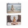 Tappi DKD Home Decor Buddha Contatore 46,5 x 6 x 31,5 cm 2 Unità Legno MDF