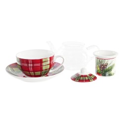 Teiera DKD Home Decor 1 Tazza Filtro Cristallo Porcellana (250 ml)