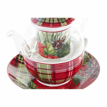 Teiera DKD Home Decor 1 Tazza Filtro Cristallo Porcellana (250 ml)