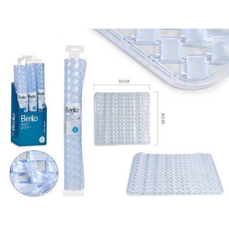 Tappeto da bagno Berilo AR1910104 Trasparente PVC 0,03 x 50 x 50 cm (6 Unità)