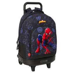 Trolley per la Scuola Spider-Man Attack Nero 33 x 45 x 22 cm
