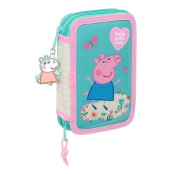 Astuccio per la Scuola con Accessori Peppa Pig Pretty flowers Giallo Menta 12.5 x 19.5 x 4 cm 29 Pezzi