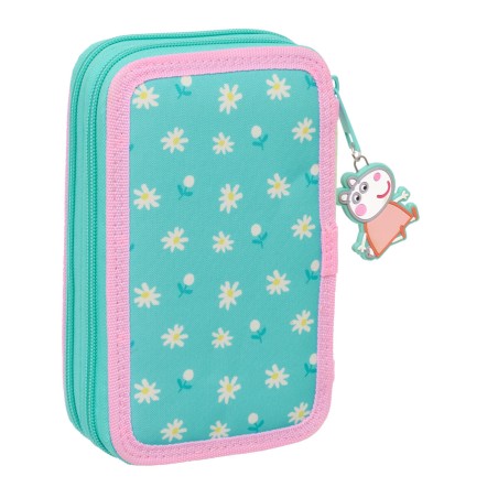 Astuccio per la Scuola con Accessori Peppa Pig Pretty flowers Giallo Menta 12.5 x 19.5 x 4 cm 29 Pezzi