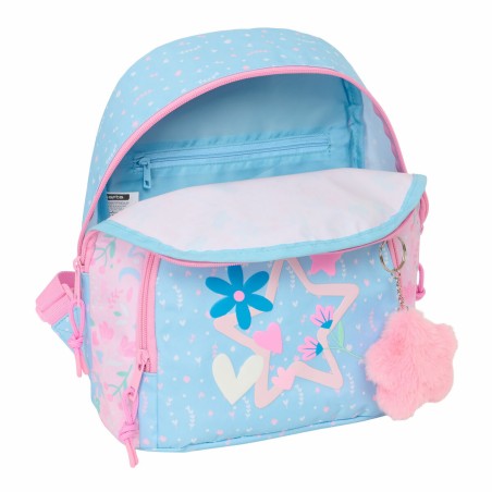 Zaino BlackFit8 Smile Rosa Azzurro Chiaro 25 x 30 x 13 cm Mini