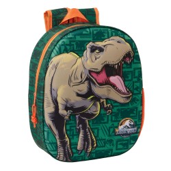 Zaino per Bambini Jurassic World Verde scuro 27 x 33 x 10 cm 3D