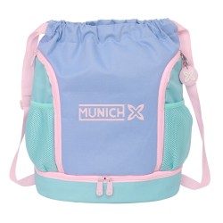 Zainetto con Cordini Munich Mellow Azzurro Rosa Celeste 35 x 40 x 1 cm