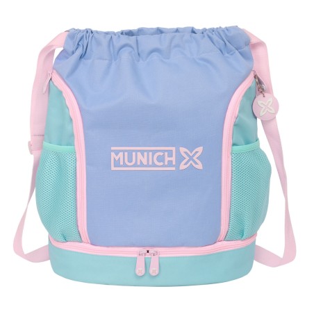 Zainetto con Cordini Munich Mellow Azzurro Rosa Celeste 35 x 40 x 1 cm