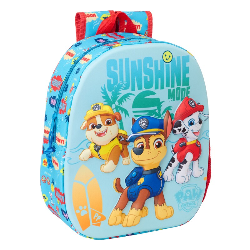 Zaino per Bambini The Paw Patrol Azzurro 27 x 33 x 10 cm 3D Zaino per Bambini The Paw Patrol Azzurro 27 x 33 x 10 cm 3D