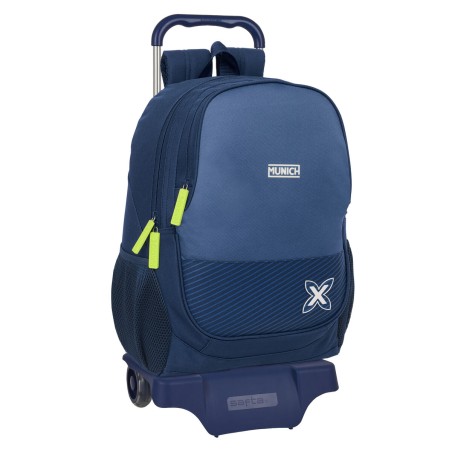 Trolley per la Scuola Munich Blue indigo Azzurro 32 x 44 x 16 cm