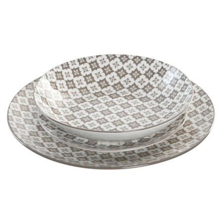 Servizio di Piatti Home ESPRIT Beige Porcellana Moderno 18 Pezzi