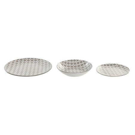 Servizio di Piatti Home ESPRIT Beige Porcellana Moderno 18 Pezzi