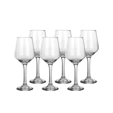 Set di calici da vino Home ESPRIT Trasparente Cristallo 265 ml (6 Unità)