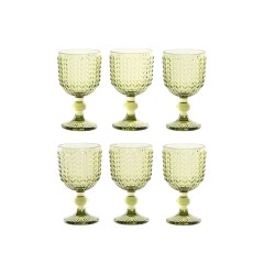 Set di Bicchieri Home ESPRIT Verde Cristallo 260 ml (6 Unità)